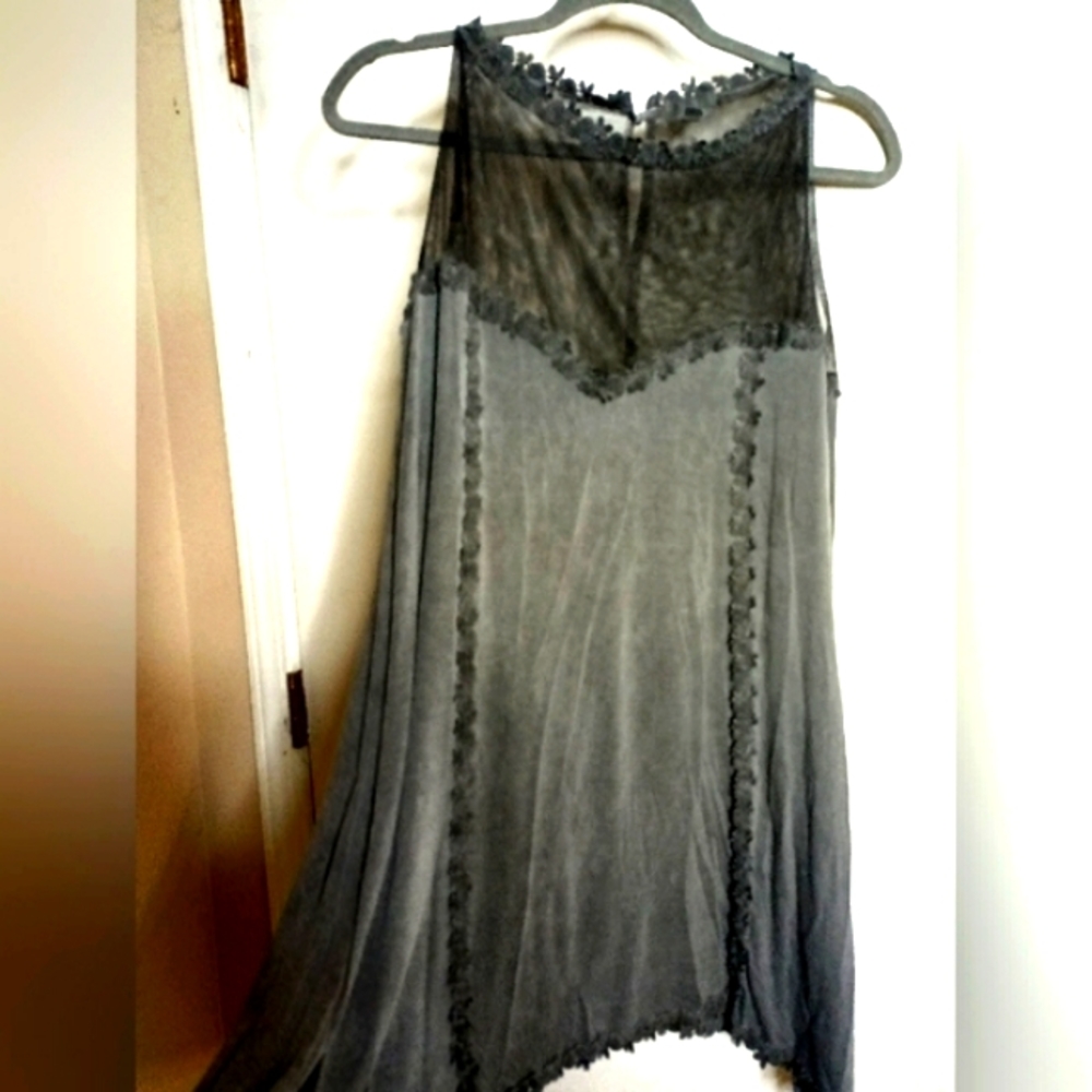 Black dress with sheer top